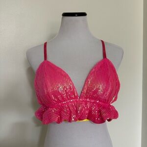 Vibrant Pink Sequin Bralette